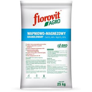 Florovit Agro Nawóz Wapniowo-Magnezowy Granulowany 25kg Środek Wapnujący Typu G3a Wapień Dolomitowy CaO 26%